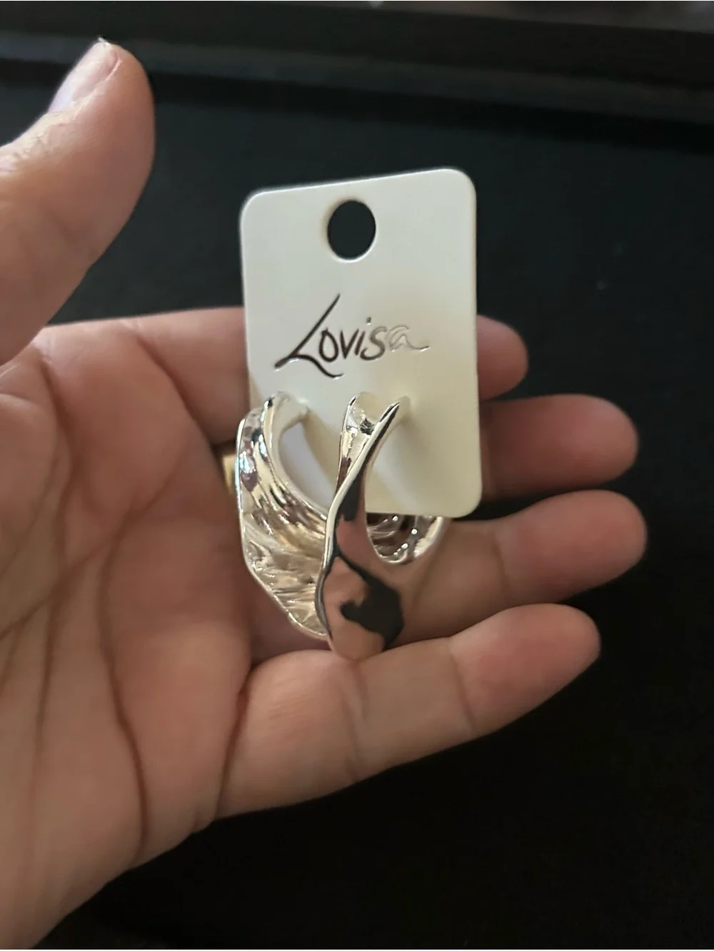 Lovisa Silver Tone Sculpted Hoop Earrings NWOT